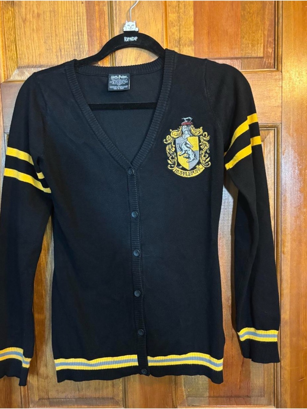 Harry Potter Hufflepuff Embroidered Cardigan Small